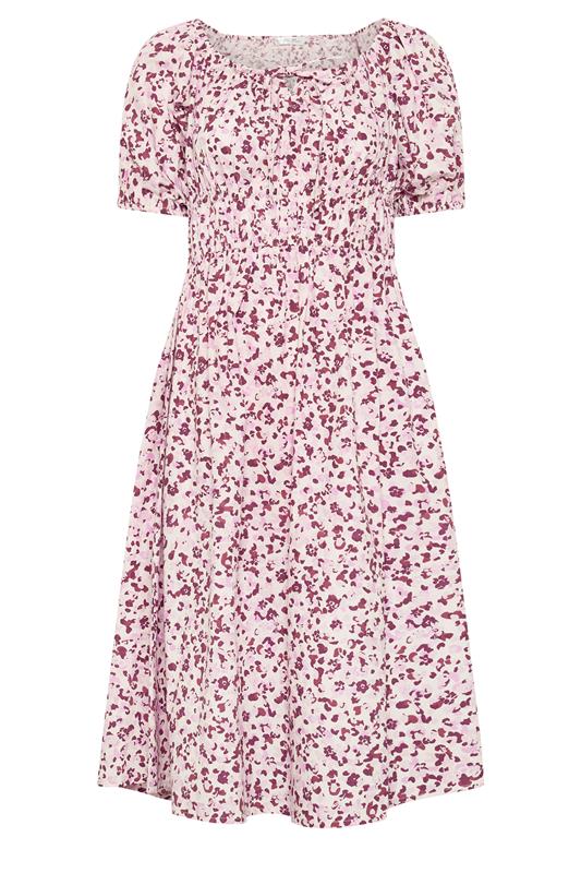 PixieGirl Petite Women's Pink Animal Print Midi Dress | PixieGirl 5