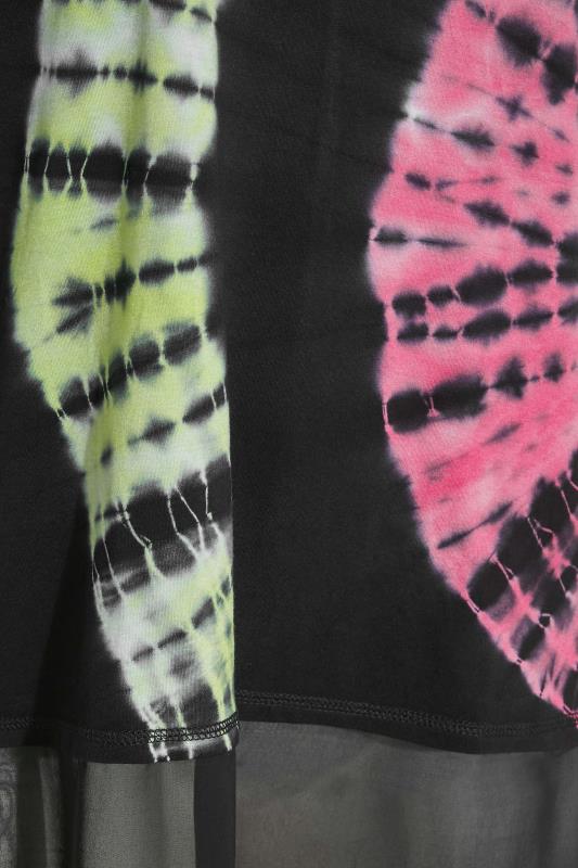 Plus Size Black Tie Dye Grown On Sleeve Top | Yours Clothing 4