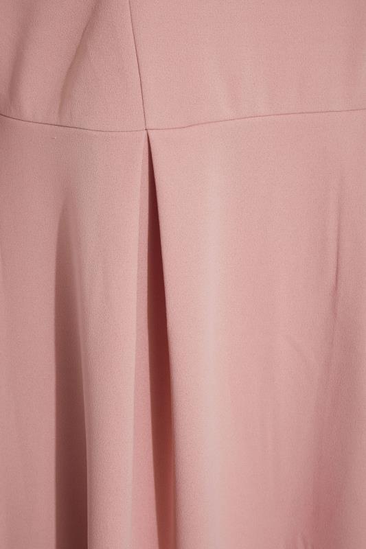 YOURS LONDON Curve Pink High Low Pleated Midi Dress 4
