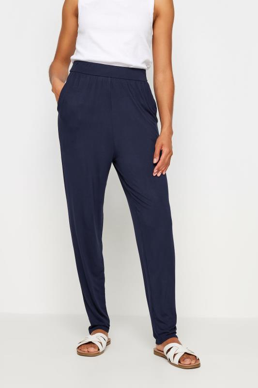 M&Co Navy Blue Hareem Jersey Trousers | M&Co 4