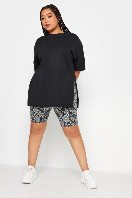 YOURS Plus Size 2 PACK Black Snake Print Cycling Shorts | Yours Clothing 3