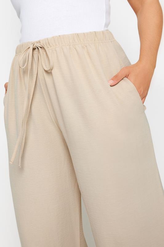 YOURS Plus Size Beige Brown Twill Wide Leg Trousers | Yours Clothing 4