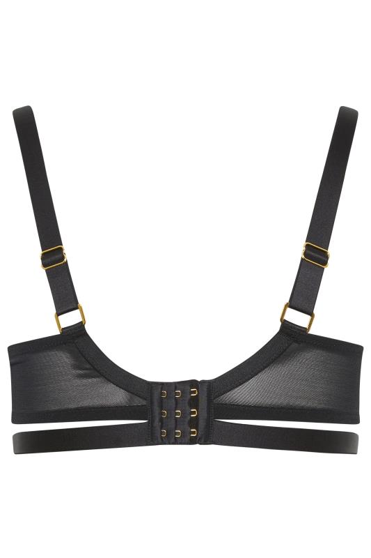 PLAYFUL PROMISES Black Tabitha Wet Look Plunge Bra | Yours Clothing 9