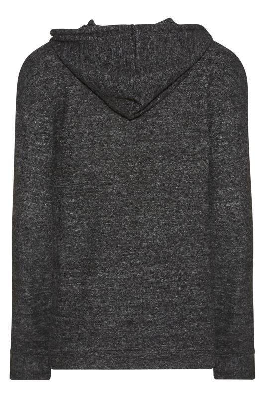 LTS Tall Grey Colourblock Knitted Hoodie 7