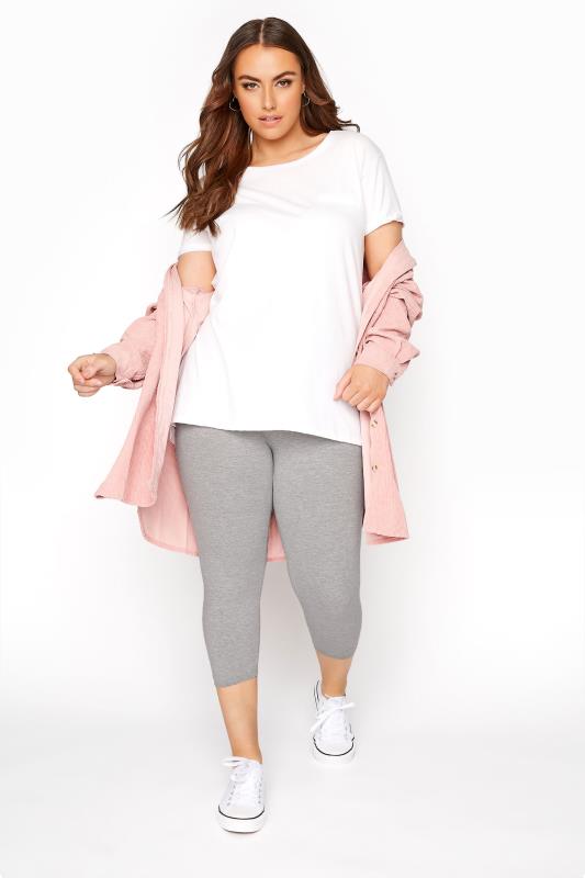 Plus Size  YOURS FOR GOOD Grey Marl Cropped Leggings