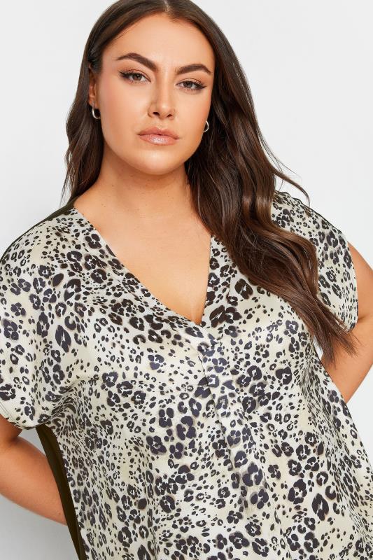 YOURS Plus Size Brown Animal Print Front T-Shirt | Yours Clothing 4
