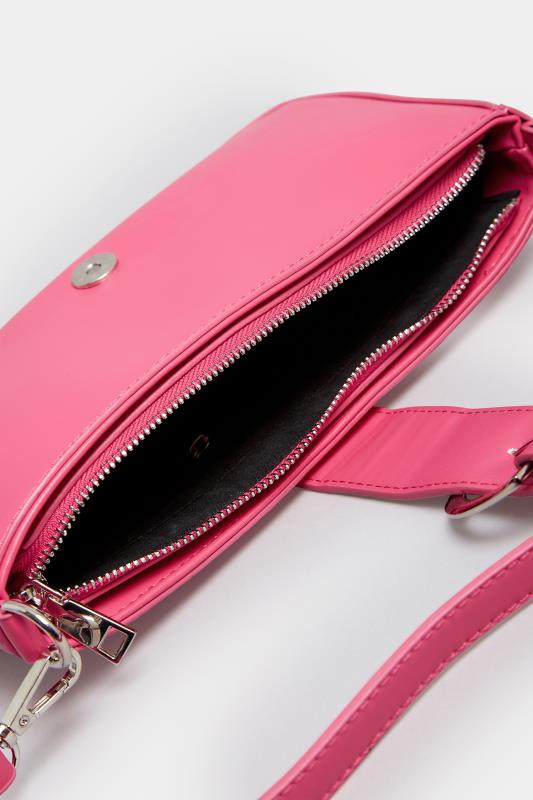 Pink Buckle Front Shoulder Bag | Yours Clothing 4