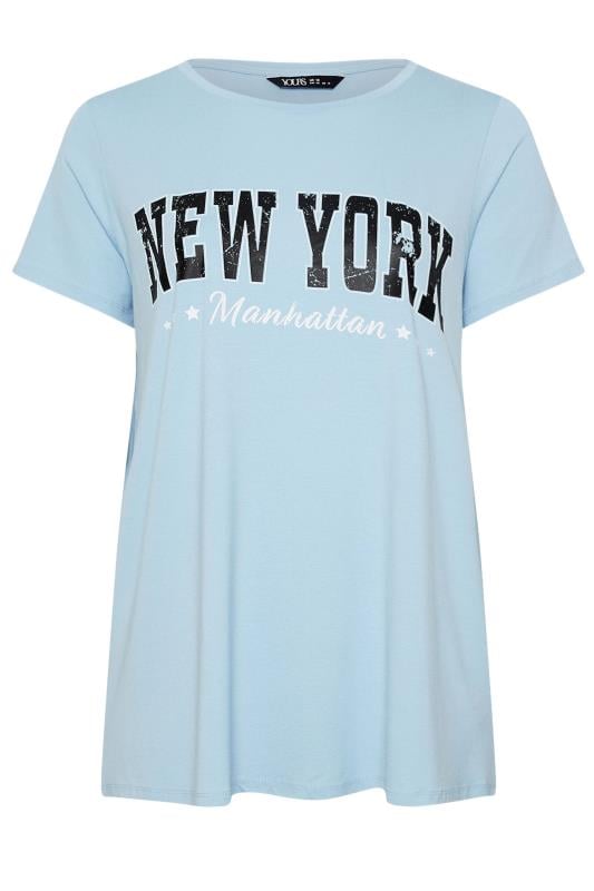 YOURS Plus Size Blue 'New York' Slogan T-Shirt | Yours Clothing  5