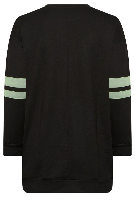 Plus Size Black 'Chicago' Varsity Sweatshirt | Yours Clothing 7