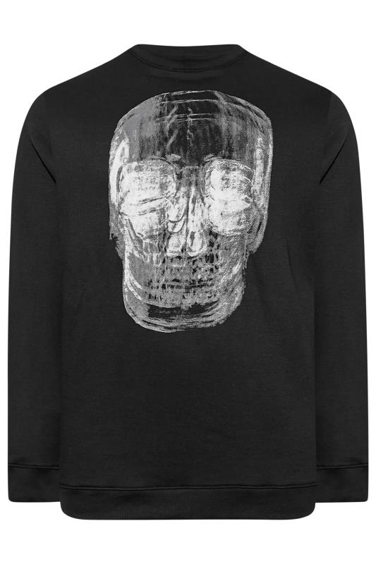 BadRhino Big & Tall Black X-Ray Skull Print Sweatshirt | BadRhino 3