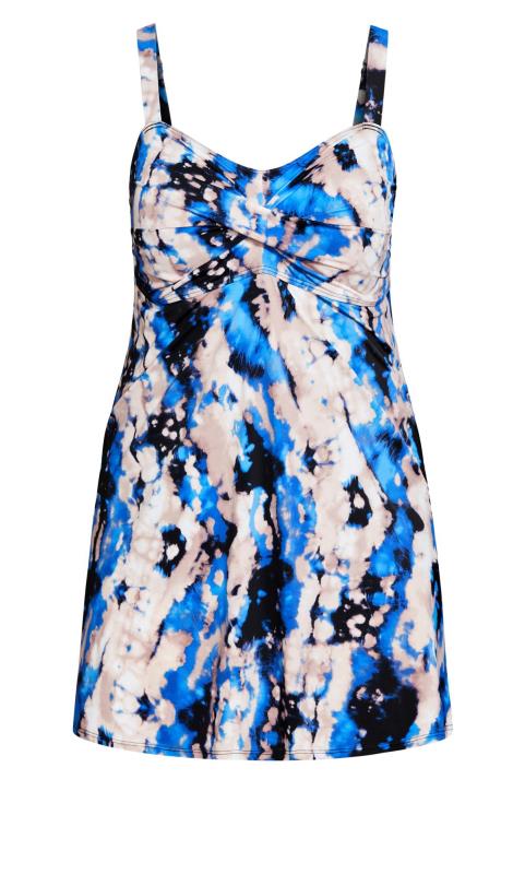 Evans Blue Abstract Swim Dress 4