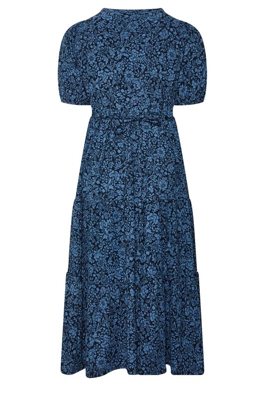 EVANS Plus Size Navy Blue Floral Tiered Dress | Evans 6