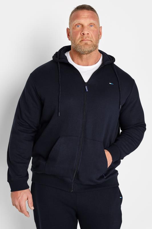 Casual / Every Day Grande Taille BadRhino Big & Tall Navy Blue Essential Zip Through Hoodie