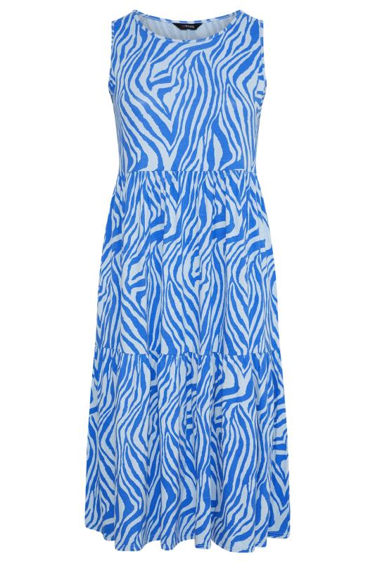 Curve Blue Zebra Print Sleeveless Midaxi Dress 6