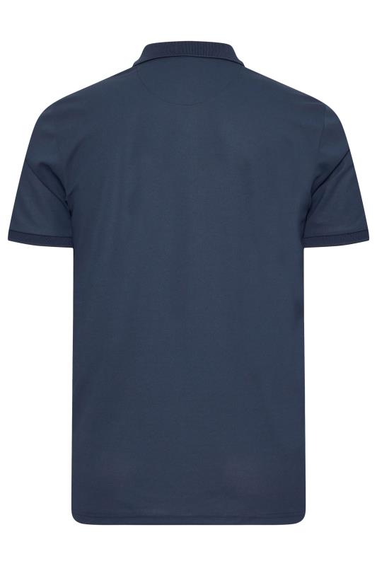 BadRhino Big & Tall Navy Blue Pique Golf Polo Shirt | BadRhino 3