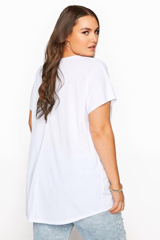 Plus Size White Leopard Print Dip Back T-Shirt | Yours Clothing 3