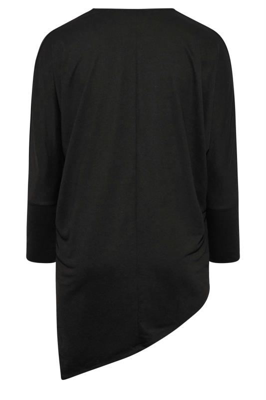 Plus Size Black Asymmetric Hem Zip Front Cardigan | Yours Clothing  7