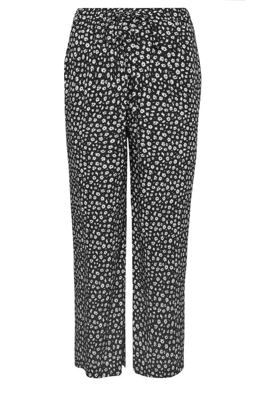 M&Co Black & White Flower Print Palazzo Trousers | M&Co 6