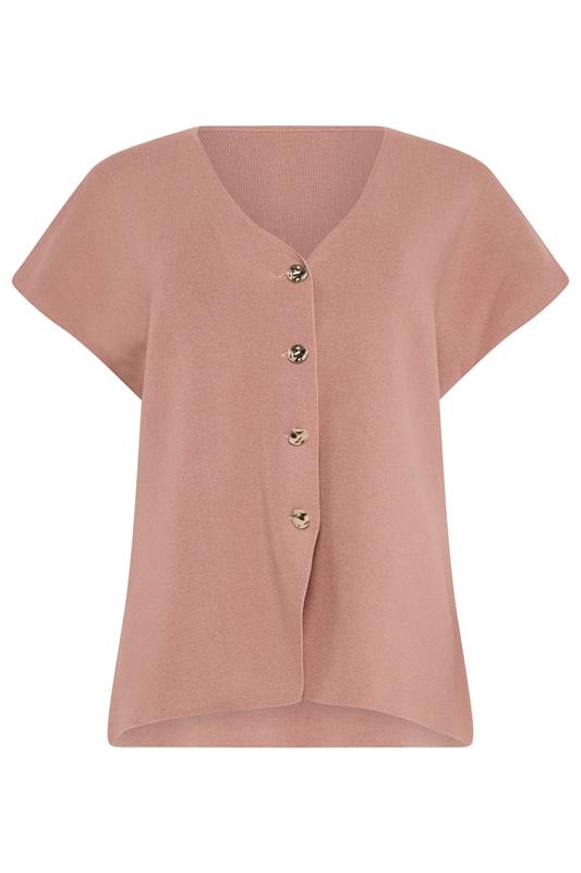 LTS Tall Women's Light Pink Button Knitted Cardigan | Long Tall Sally 5