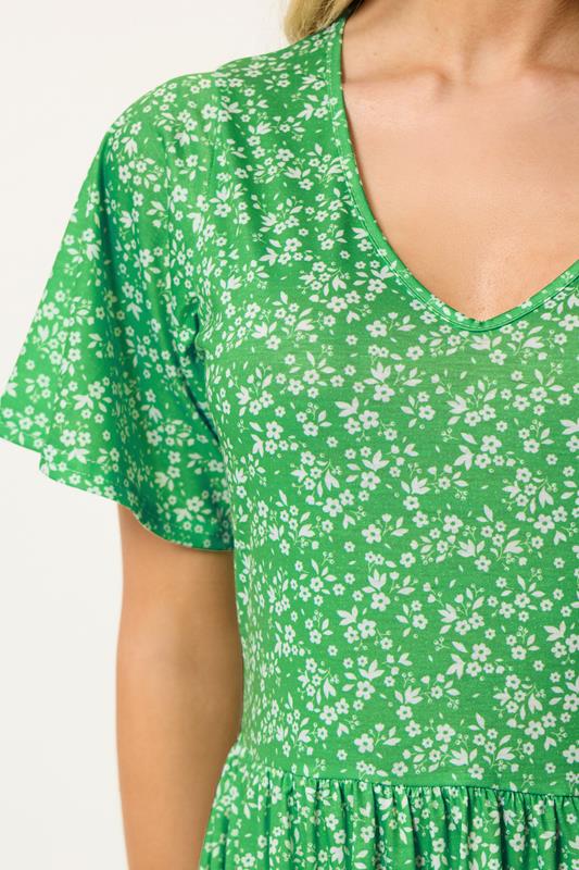 M&Co Green Floral V-Neck Maxi Dress | M&Co 4