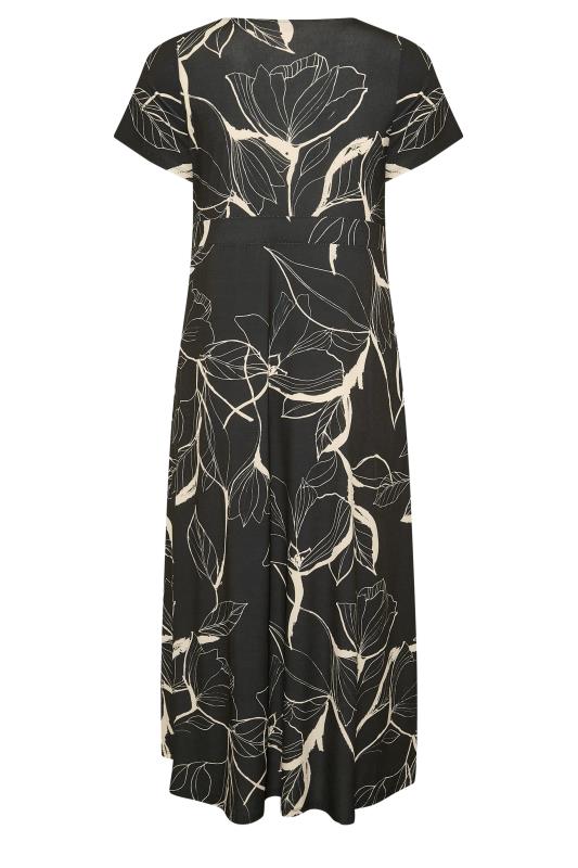 Plus Size Black Floral V-Neck Midaxi Dress | Yours Clothing 7