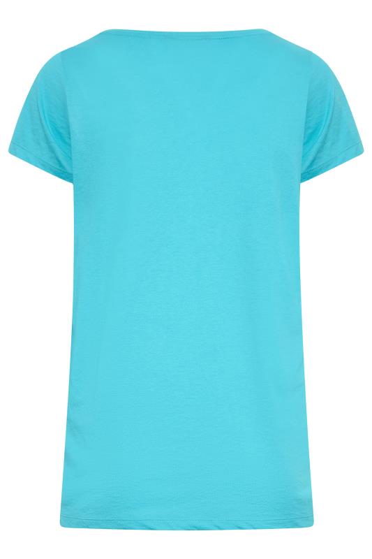 YOURS Curve Plus Size Bright Blue Essential T-Shirt | Yours Clothing  6