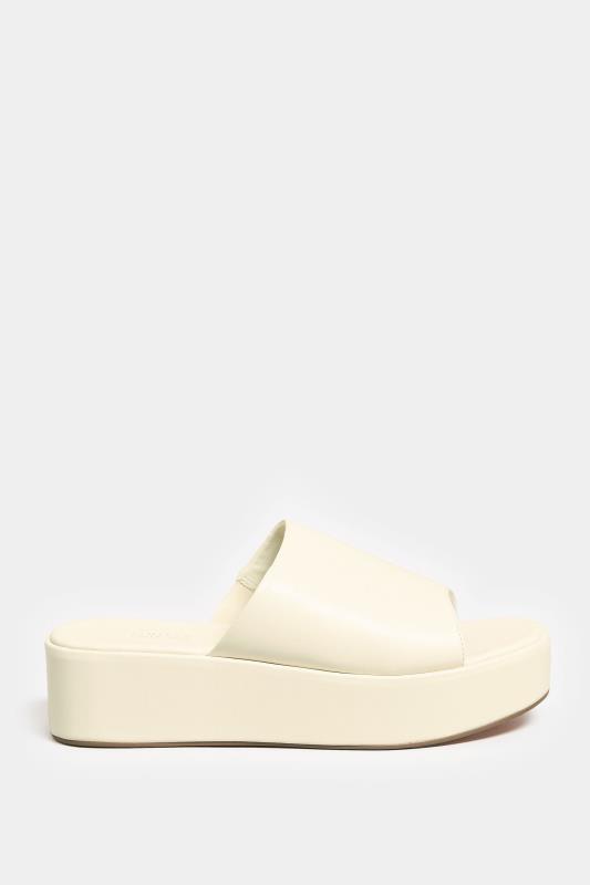 LIMITED COLLECTION White Platform Mule Sandals In E Wide Fit & EEE ...
