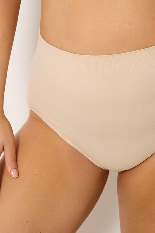 YOURSET Plus Size 3 PACK Black & Nude Seamless Light Control Full Briefs | Yours Clothing  7