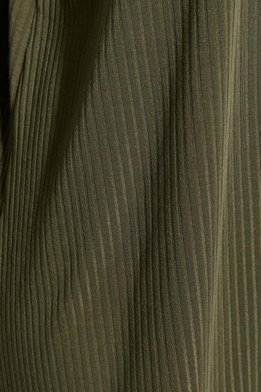 LIMITED COLLECTION Curve Khaki Green Tie Ribbed Cardigan 3