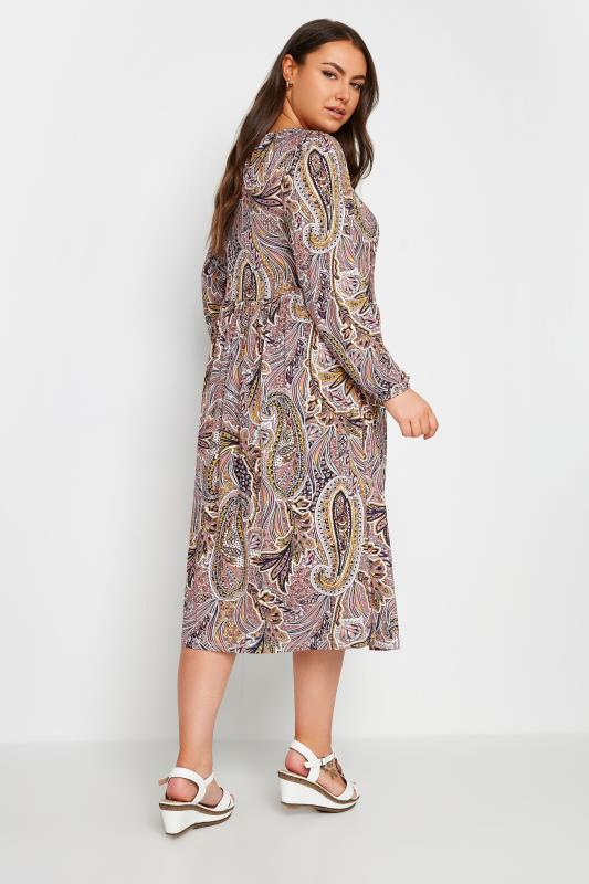 YOURS Plus Size Pink Paisley Print Midaxi Dress | Yours Clothing 3