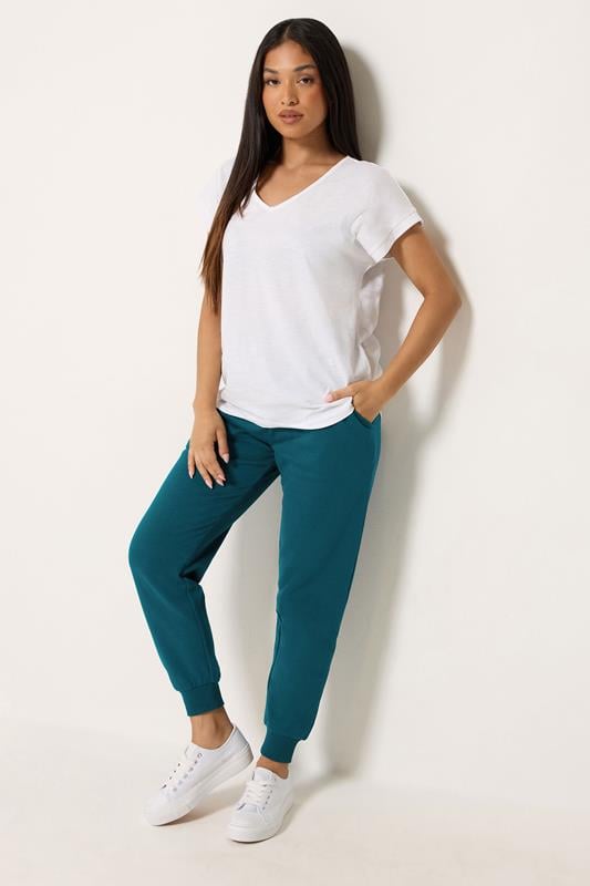  M&Co Petite Teal Green Cuffed Joggers