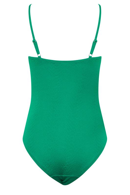 LTS Tall Dark Green Textured Swimsuit | Long Tall Sally  7