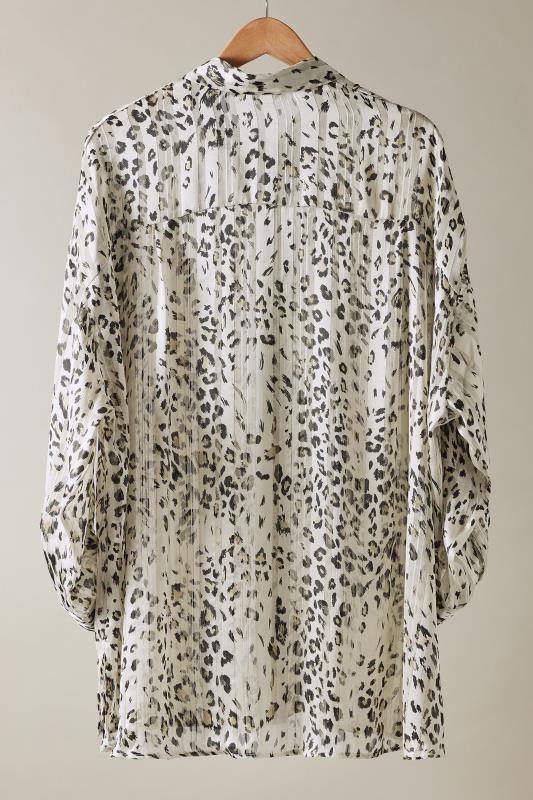 EVANS Plus Size Ivory White Leopard Print Blouse | Evans  6