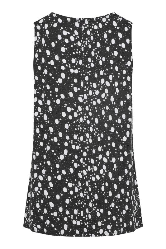 Plus Size Black Spot Print Swing Vest Top | Yours Clothing 6
