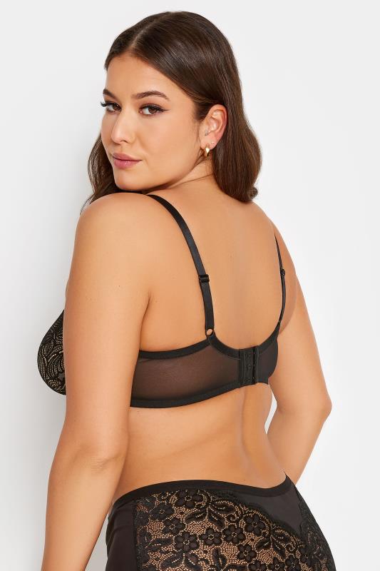 YOURS Plus Size Black Lace Moulded Underwired Non-Padded Bra | Yours Clothing 3