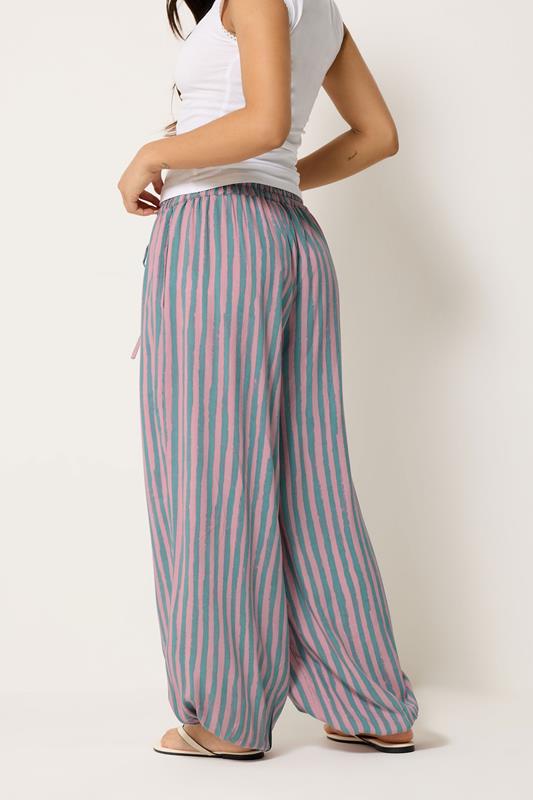PixieGirl Petite Women's Pink Stripe Balloon Trousers | PixieGirl 2