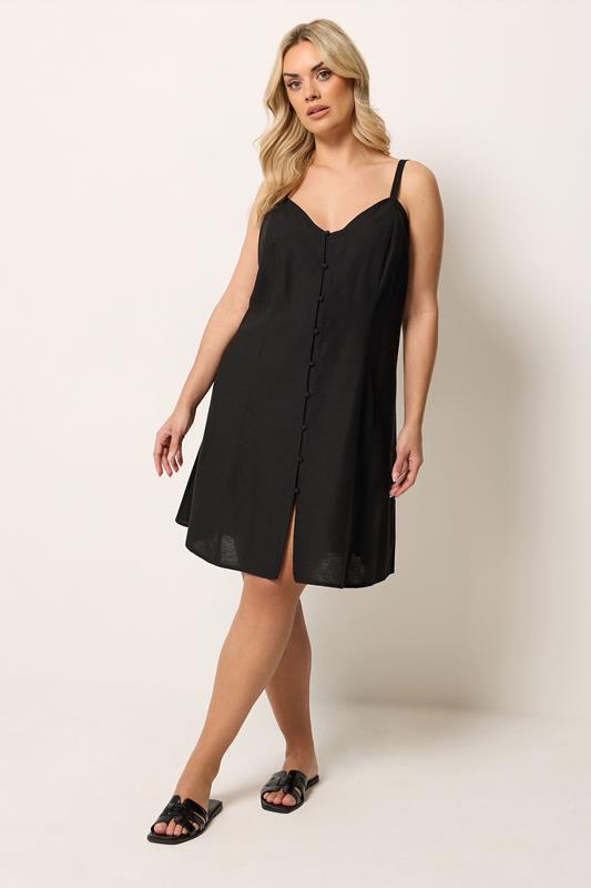 black linen dress plus size Lio Linen Dress - / Black- SizeS main image 0