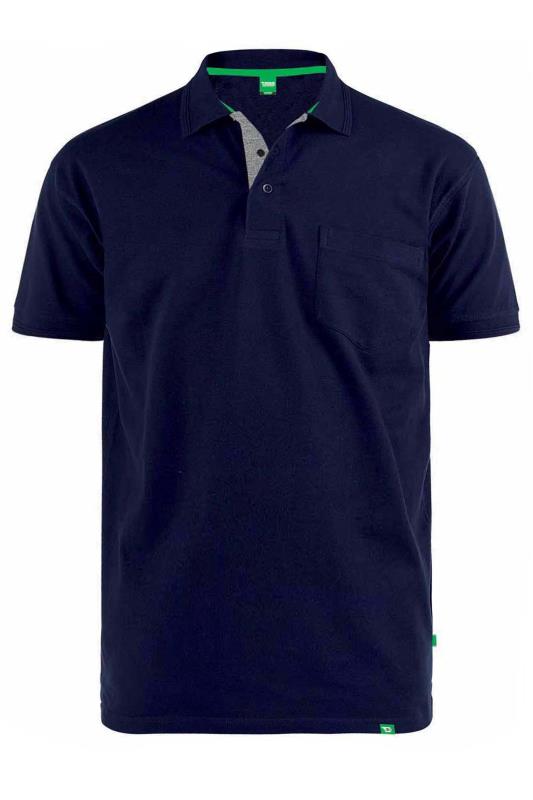 D555 Big & Tall Navy Blue Basic Polo Shirt 2