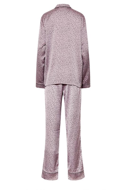 LTS Tall Women's Purple Spot Print Satin Pyjama Set | Long Tall Sally  7