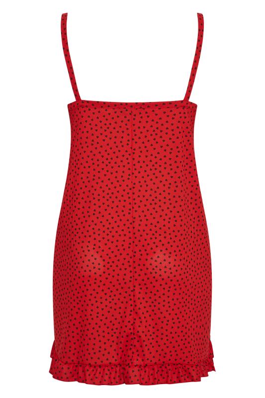 LIMITED COLLECTION Curve Red Ribbed Heart Print Nightdress_BK.jpg