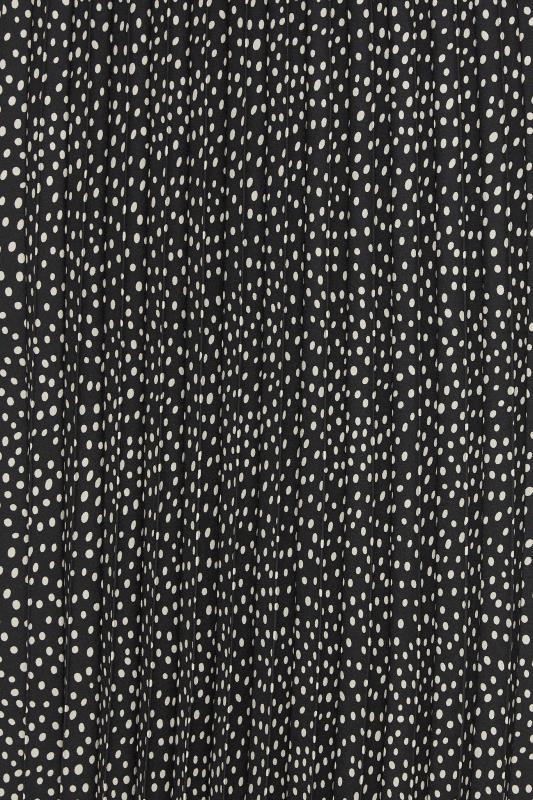 YOURS PETITE Plus Size Black Spot Print Pleated Skirt | Yours Clothing 3