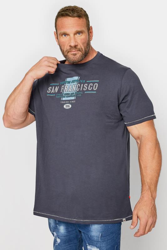 D555 Big & Tall Navy Blue San Francisco Printed T-Shirt | BadRhino 1