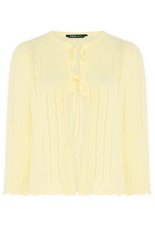 YOURS Plus Size Lemon Yellow Crochet Cardigan | Yours Clothing 6