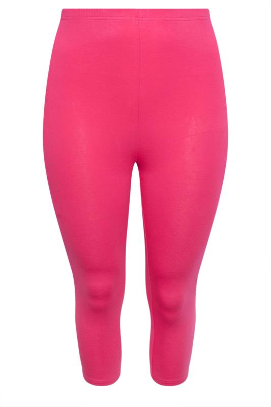 YOURS Plus Size Pink Cropped Leggings | Yours Clothing 5
