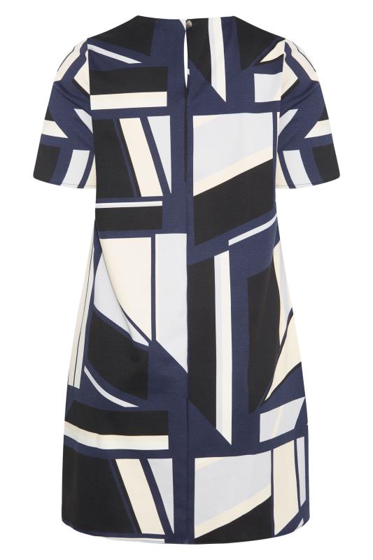 Black & Blue Geometric Print Tunic Dress_BK.jpg