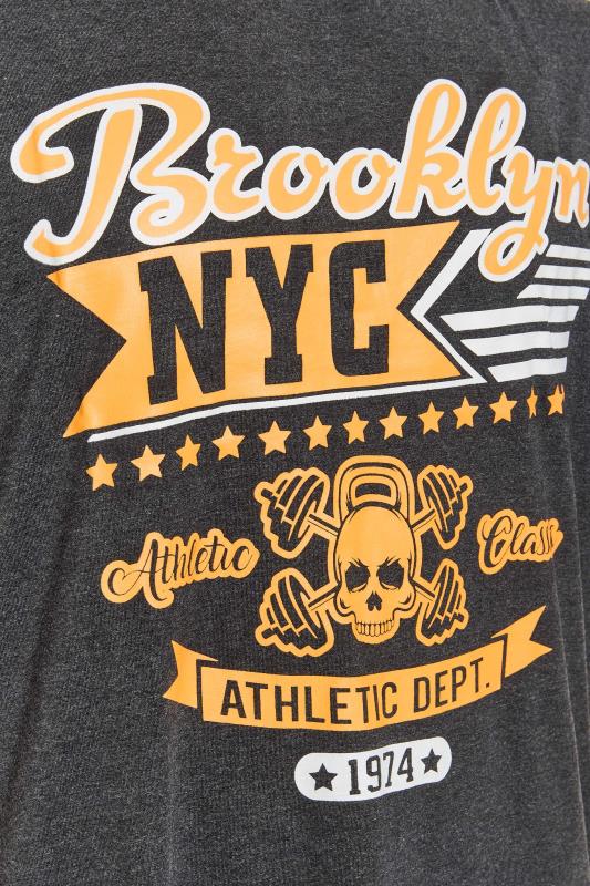 KAM Big & Tall Grey Brooklyn NYC Print T-Shirt 2