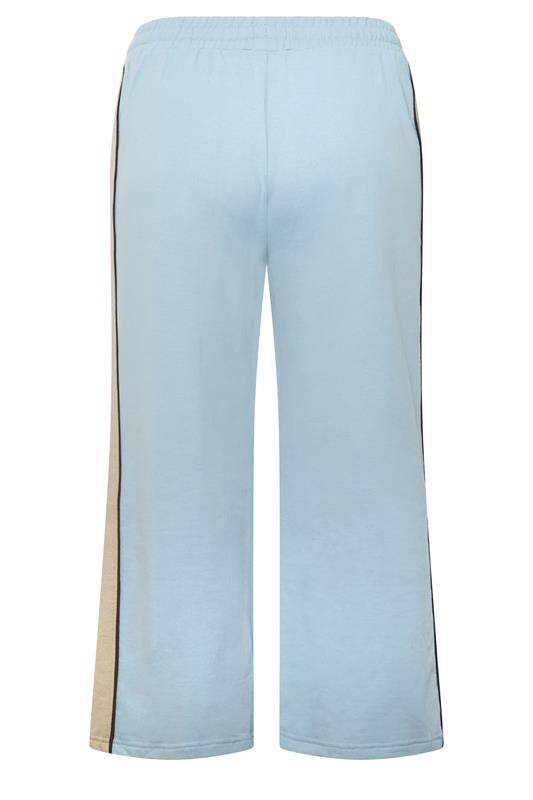 PixieGirl Petite Women's Blue & Brown Colourblock Wide Leg Joggers | PixieGirl 3
