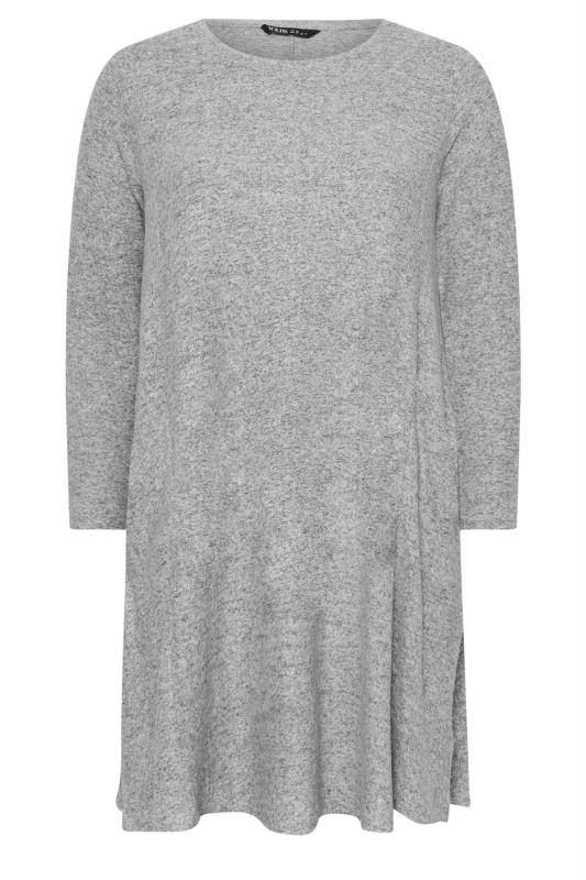 YOURS Curve Grey Soft Touch Pocket Midi Dress | Yours Clothing 5