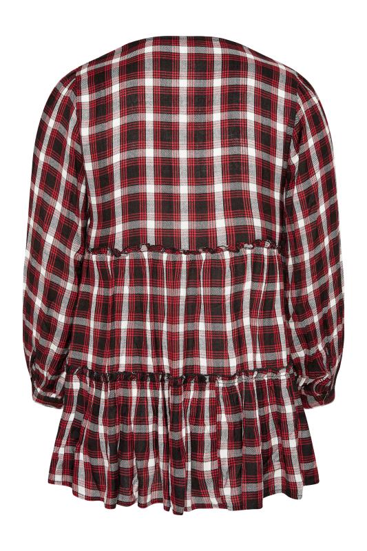 LIMITED COLLECTION Curve Red Check Tiered Top 6
