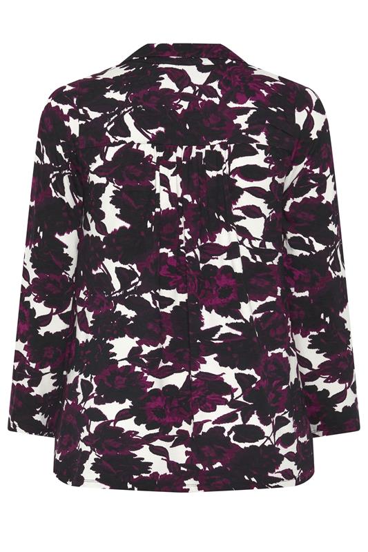 EVANS Plus Size Purple Blurred Floral Blouse | Evans 6